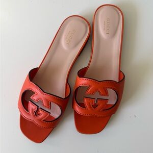 Gucci Women's Orange Slide Sandals